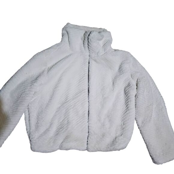 Women's OPHELIA ROE Faux Fur Zip Jacket Medium - Picture 2 of 5